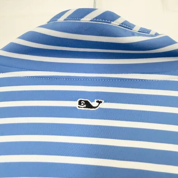 Women Vineyard Vines Striped Sankaty Shep Shirt in Light Blue Size Extra Large - Picture 9 of 11